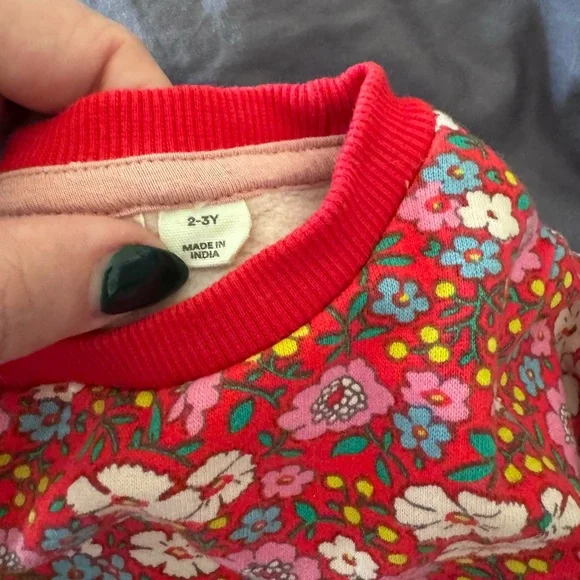 Mini Boden Red Floral Santa Dress - Picture 3 of 5